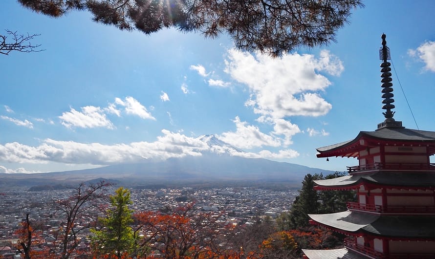 【2019 紅葉河口湖】富士山、楓紅、五重塔（忠靈塔）—新倉山淺間公園